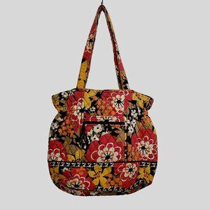 Vera Bradley Floral Purse Fall Colors Discolored Lining Edge Wear Gathered Top